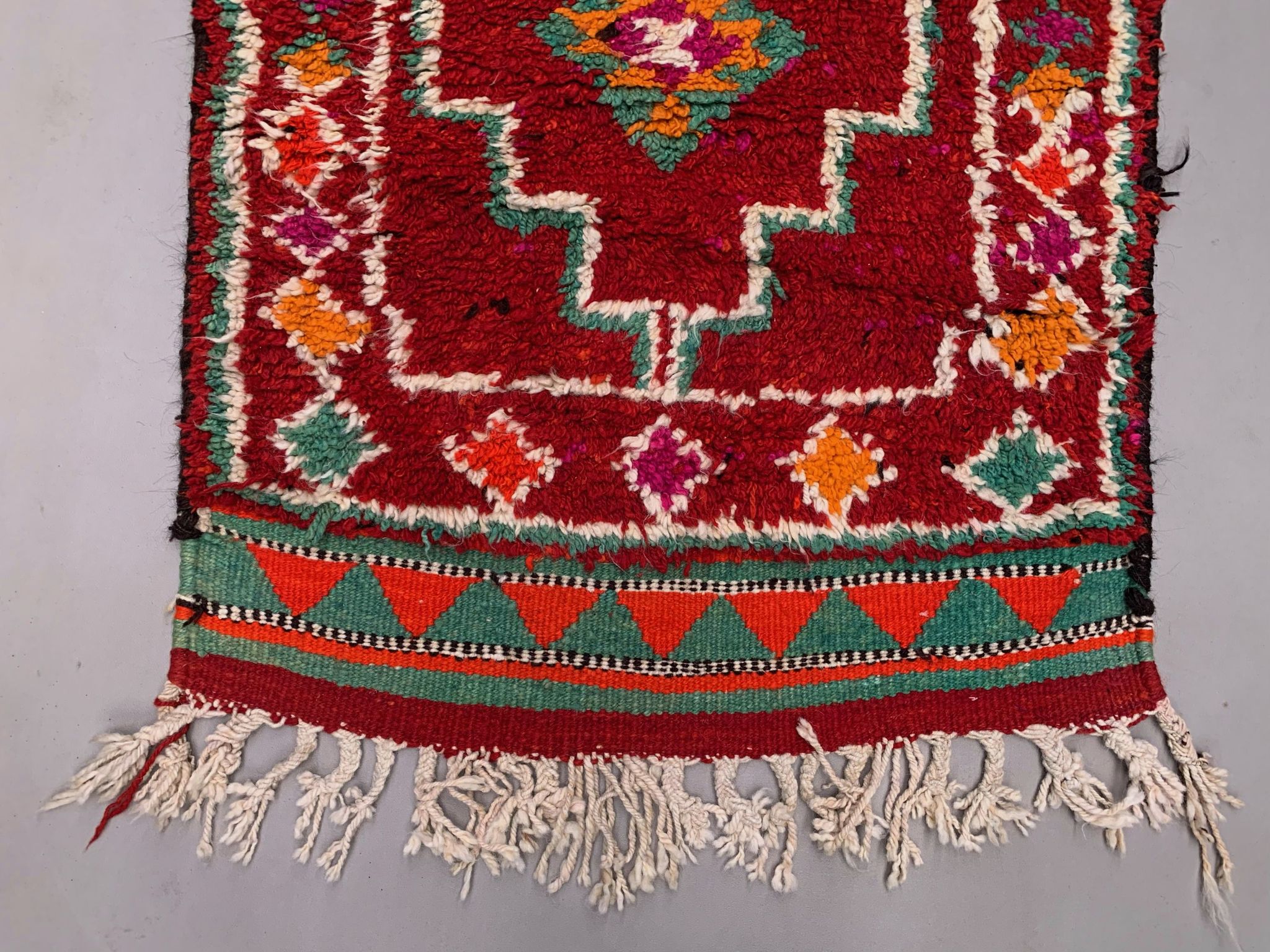Vintage Turkish  Tribal Runner 330x90 cm veg dye wool rug tribal, handmade