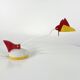 Red and white toucan desk lamp by Brilliant Leuchten Germany, 1980.