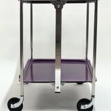 Desserte roulante table pliante bar stratifié couleur violine - textable platex