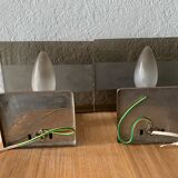 Pair wall light vintage smoke glass