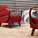 Pair of H 410 armchairs by Jindřich Halabala for Up Zavody