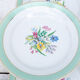 6 dessert plates Badonviller flower pattern and green and golden headband