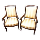 Pair of early 19th century mahogany armchairs