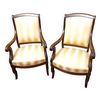Pair of early 19th century mahogany armchairs