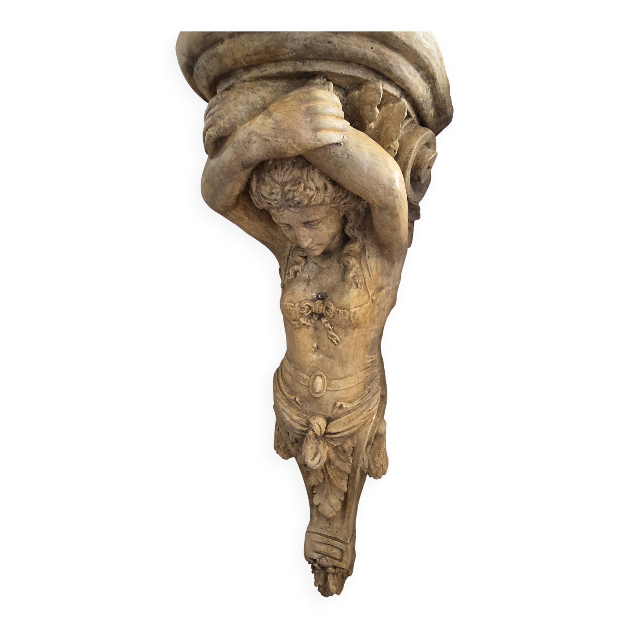 Cariatide en plâtre