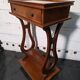 Lyre bedside table in solid cherry wood