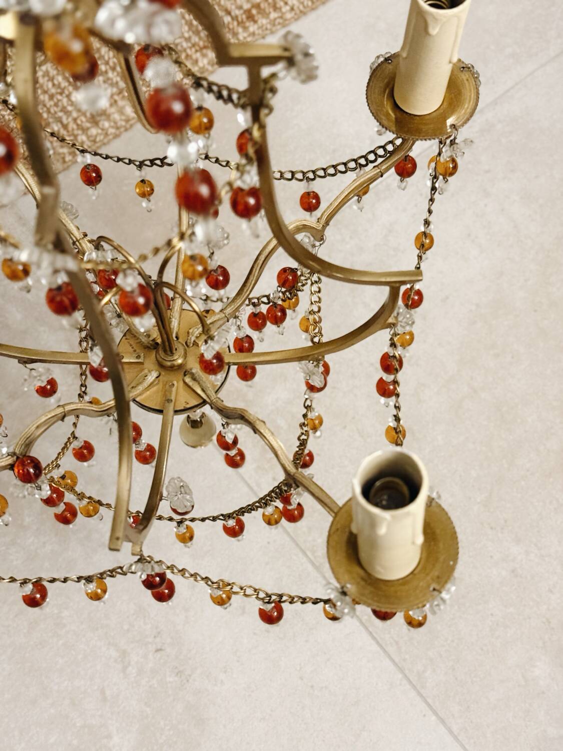 Glass bead chandelier