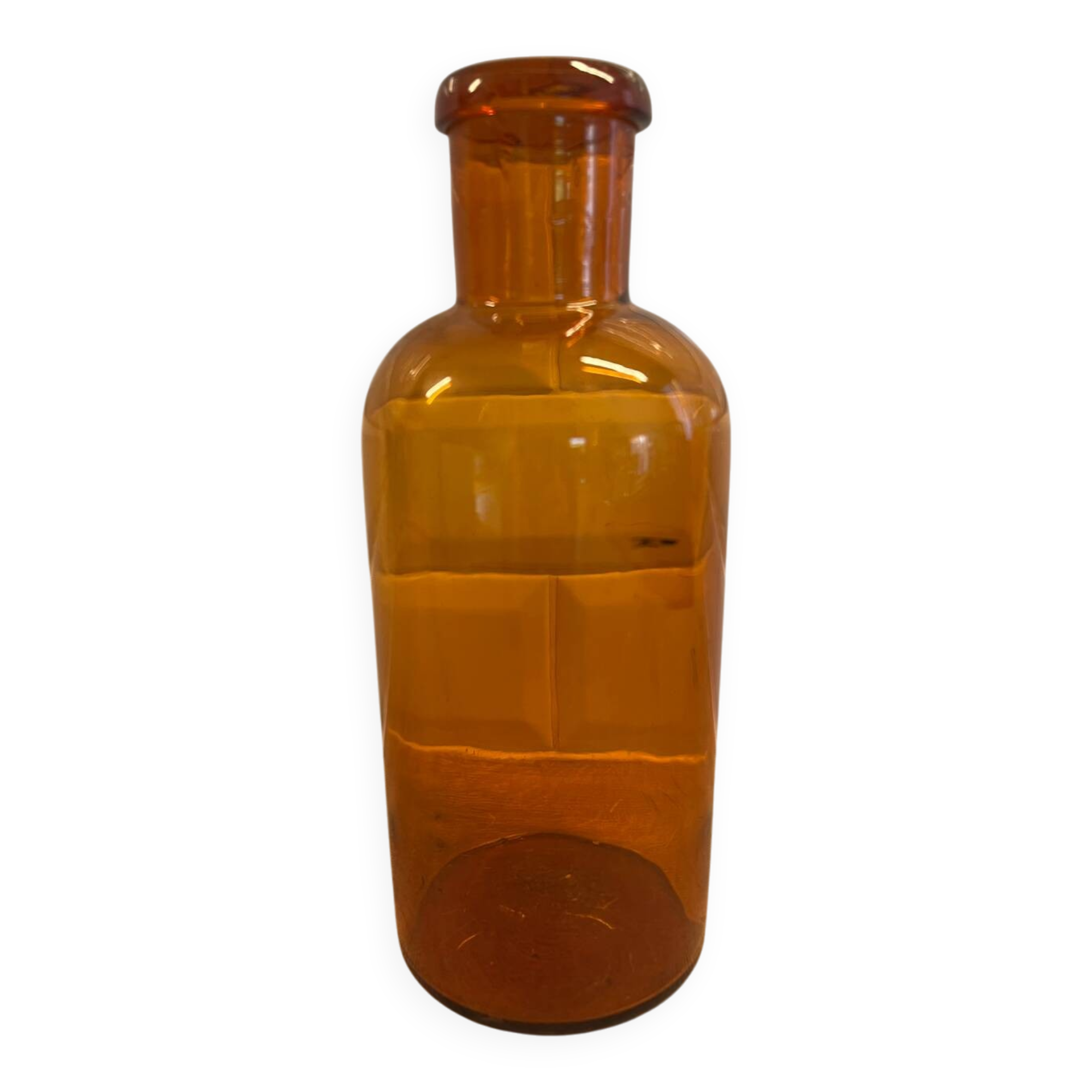 Amber glass bottle vase