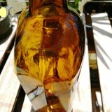 Vintage 6 sided amber bottle