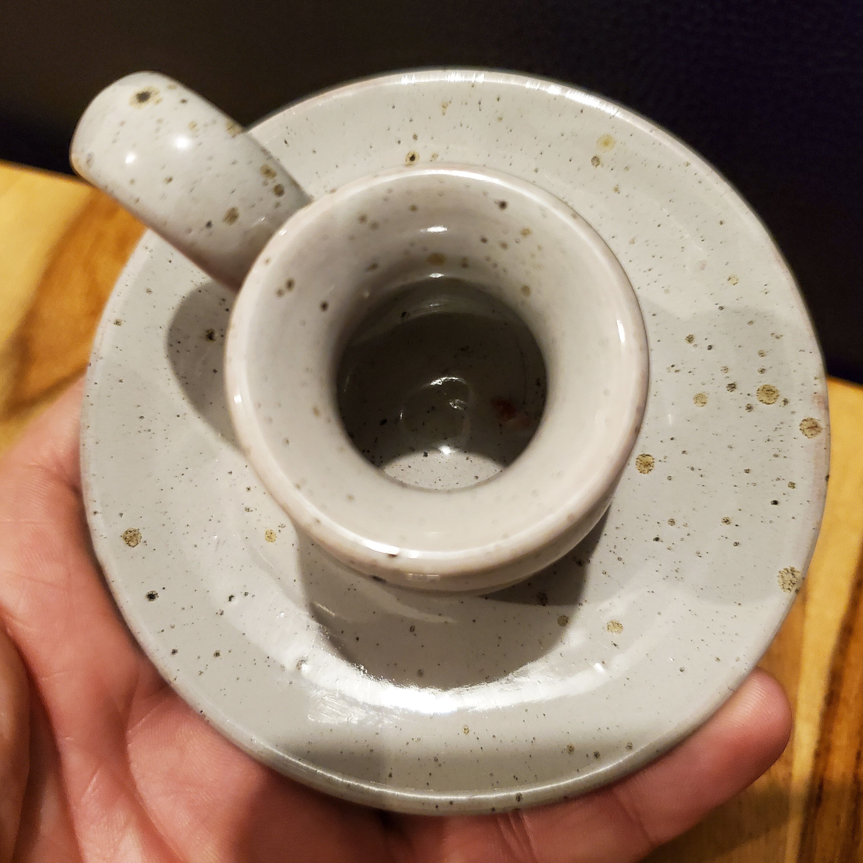 Ceramic candle holder signed Vallauris