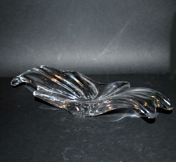 Vide-poche moderne splash en cristal de baccarat signé - plat design