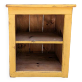 Meuble bas de rangement en bois jaune safran – fabrication artisanale canadienne