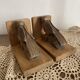 Pair of Art Deco wooden bookends carved with birds.