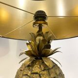 Paire de lampes de table ananas en laiton