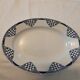 Oval flat faience old Orchies Moulin des Loups decoration PANTIN Blue Iron Earth