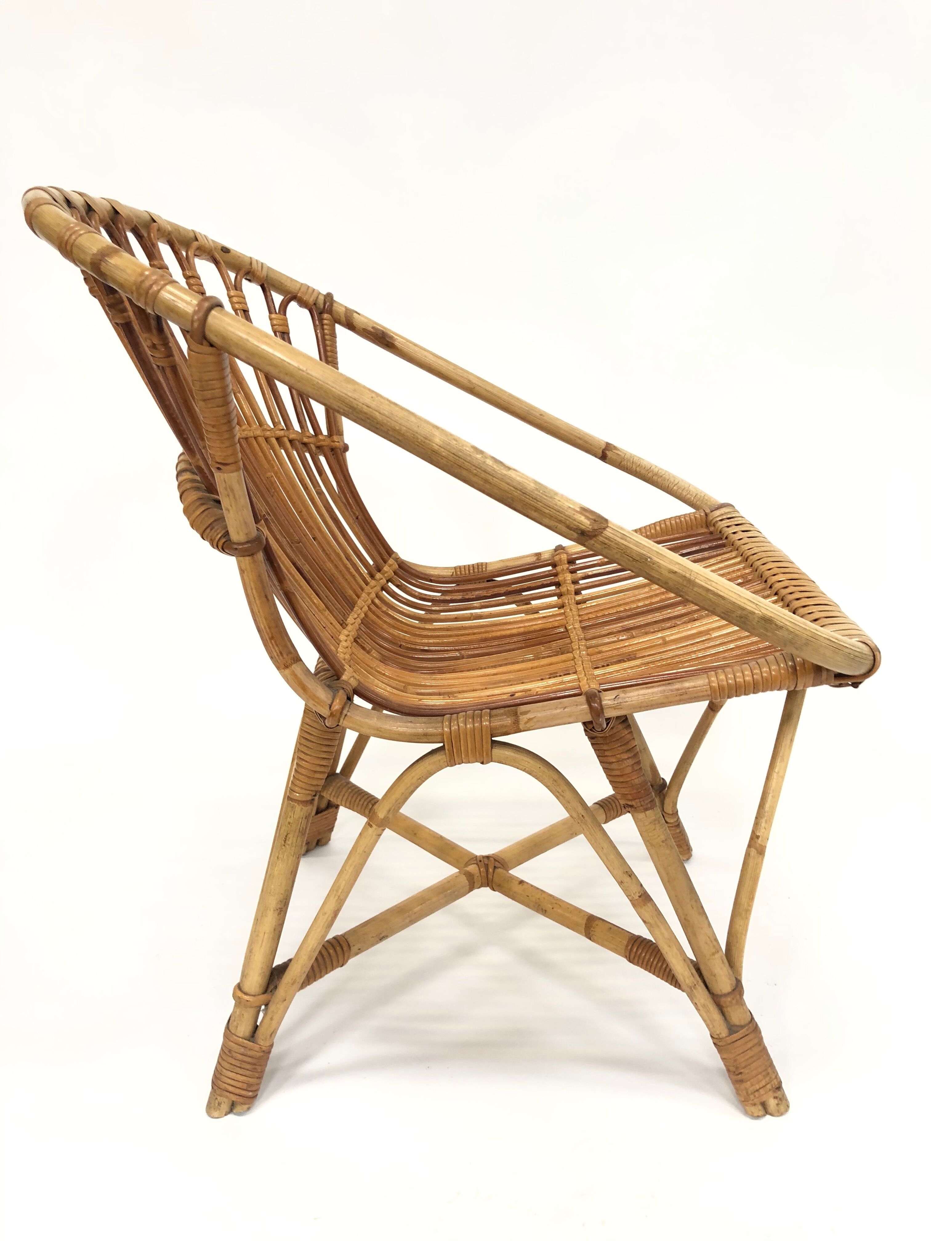 Fauteuil en rotin de Rohe Noordwolde, 1960, Pays-Bas
