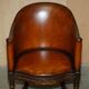 Fauteuil de bureau Édouardien 1910 en cuir et chêne sculpté