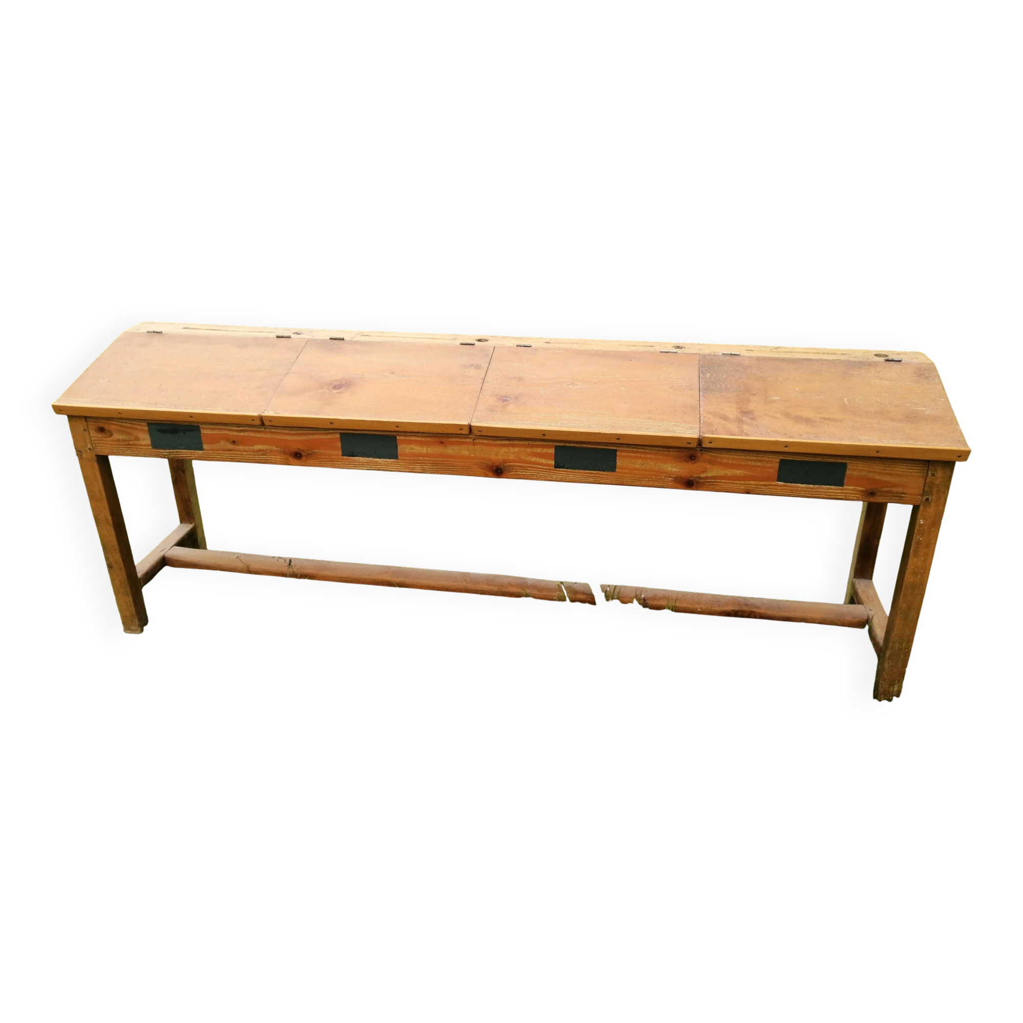 Old school desk for 4 people - Workshop furniture