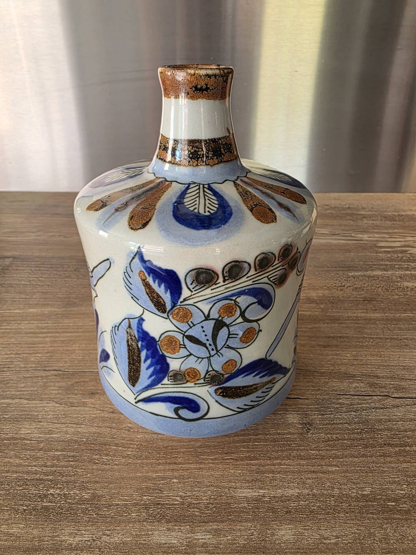 Vase solifleur grès Tonalá Mexique Ken Edwards El Palomar signé