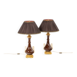 Pair of lamps in porcelain and bronze circa 1880