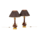 Pair of lamps in porcelain and bronze circa 1880