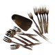 Silver-plated cake service / 12 forks and silver cake server