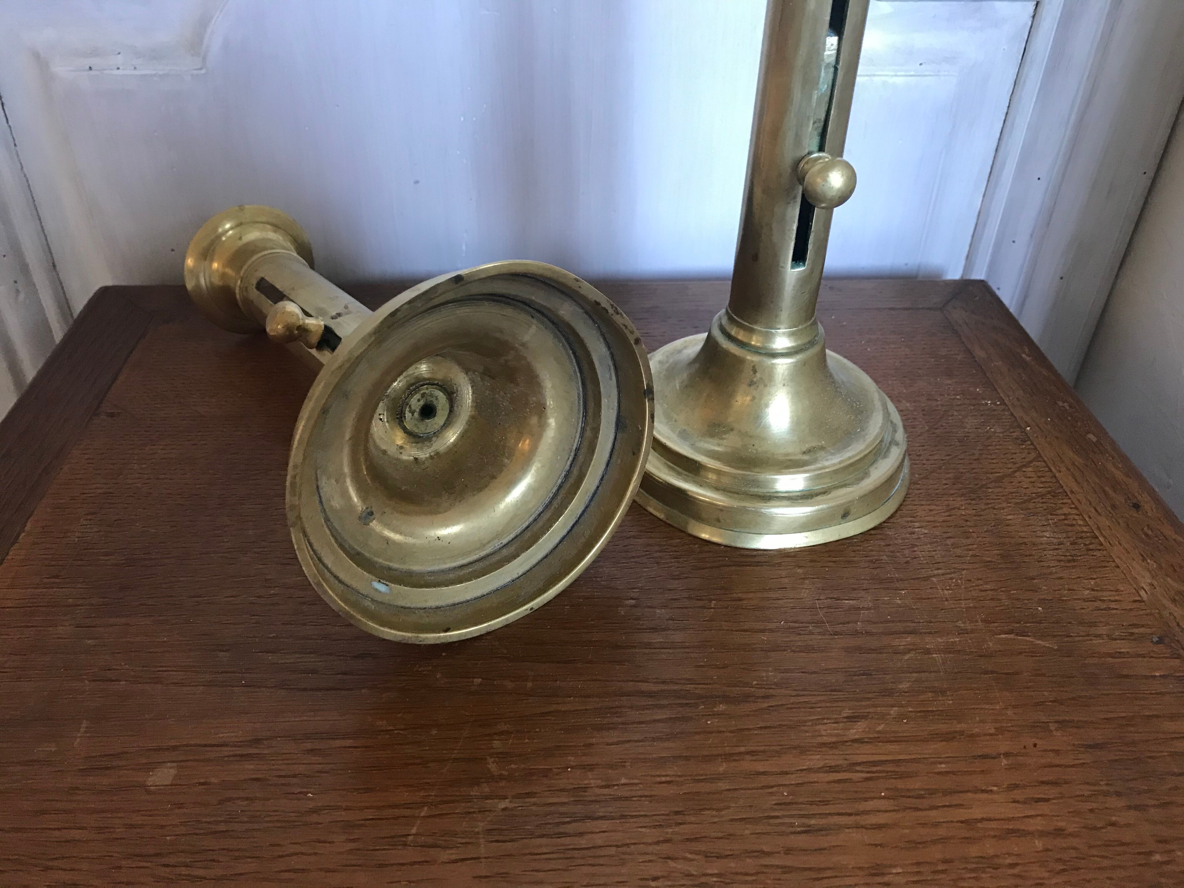 Pair of brass candlesticks