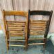 2 vintage folding wooden chairs