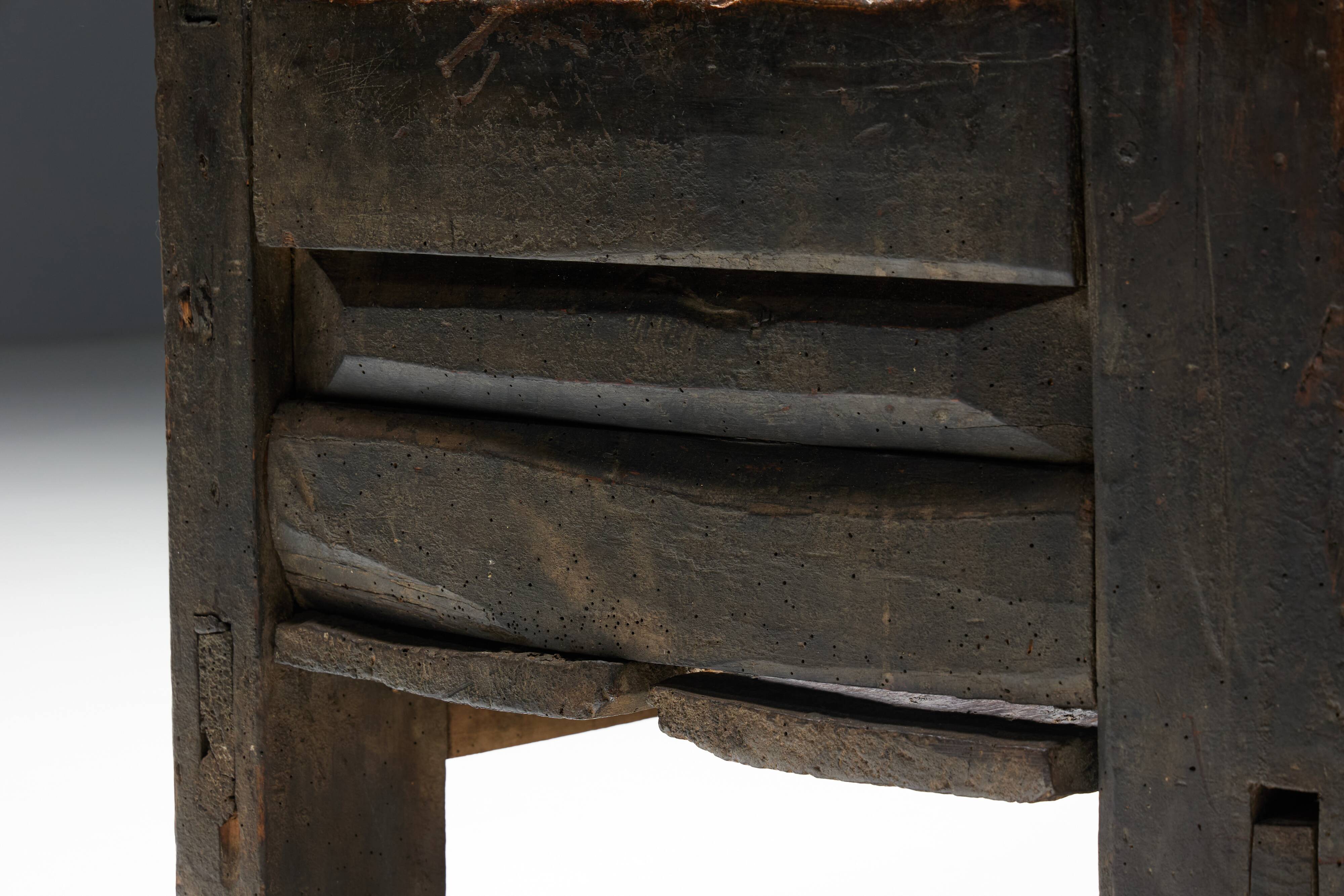 Banc Brutaliste Wabi Sabi, France, 19ème Siècle