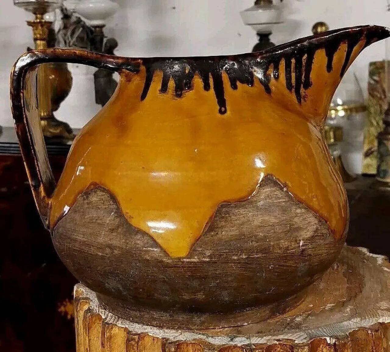 Glazed ceramic pitcher by Zaccagnini, 1930s