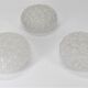3 plafonniers en verres blancs pressés moulés motifs escargots