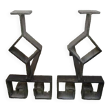 Pair of modernist andirons