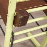 Pair of vintage 70s stools in iron and wood italian design