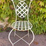 Chaise provençale forme Arlequin fer forgé année 70