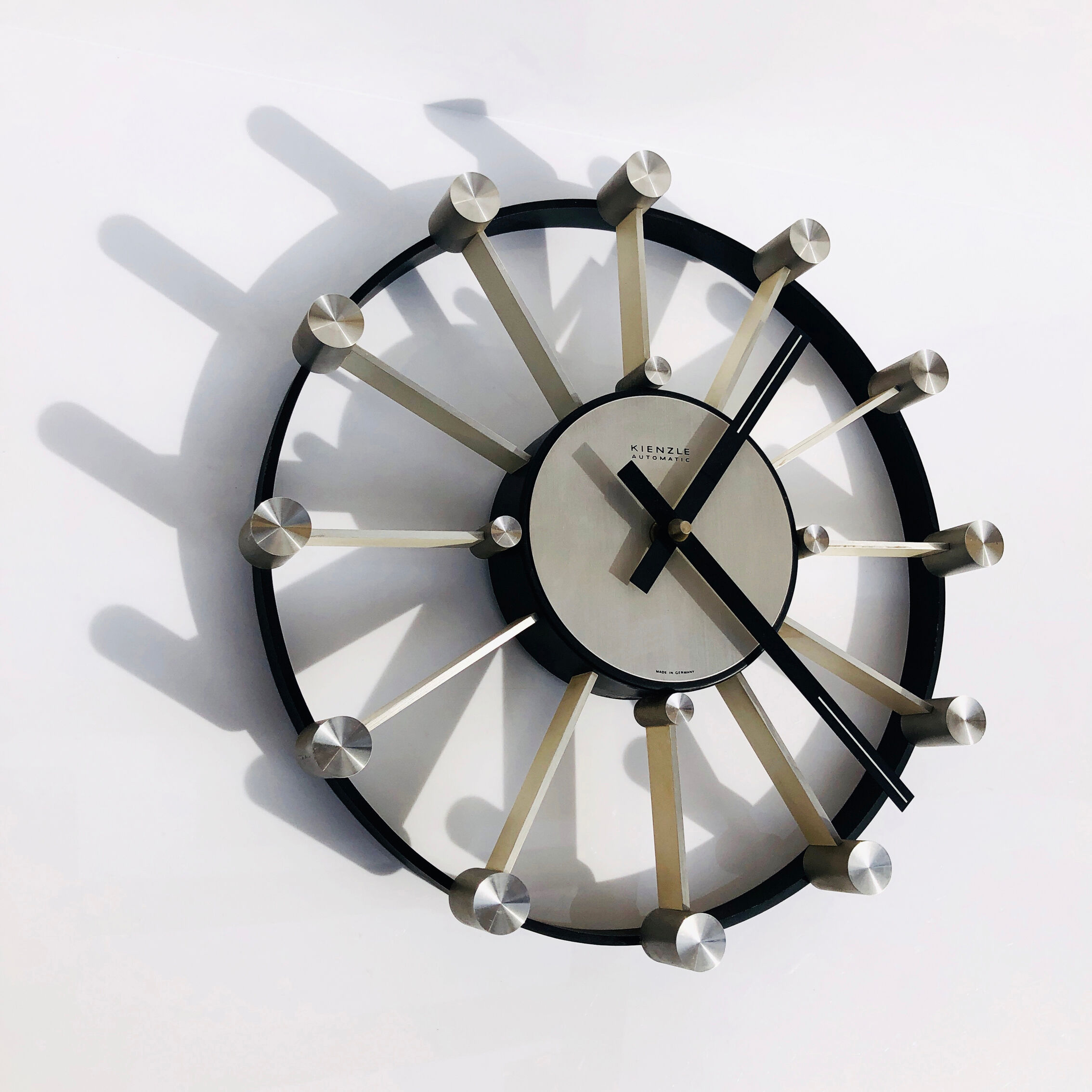 Modernist wall clock by Heinrich Moller for Kienzle