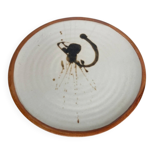 Grand plat de service rond Poterie de la Colombe