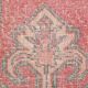 4x7 Vintage Small Size Area Faded Coral Red Turkish Vintage Rug, 127x223 Cm