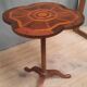 Polylobed gueridon in marquetry