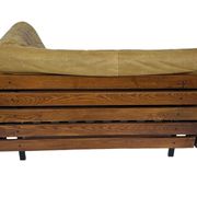 Mid-Century living room sofa in cognac , small model design