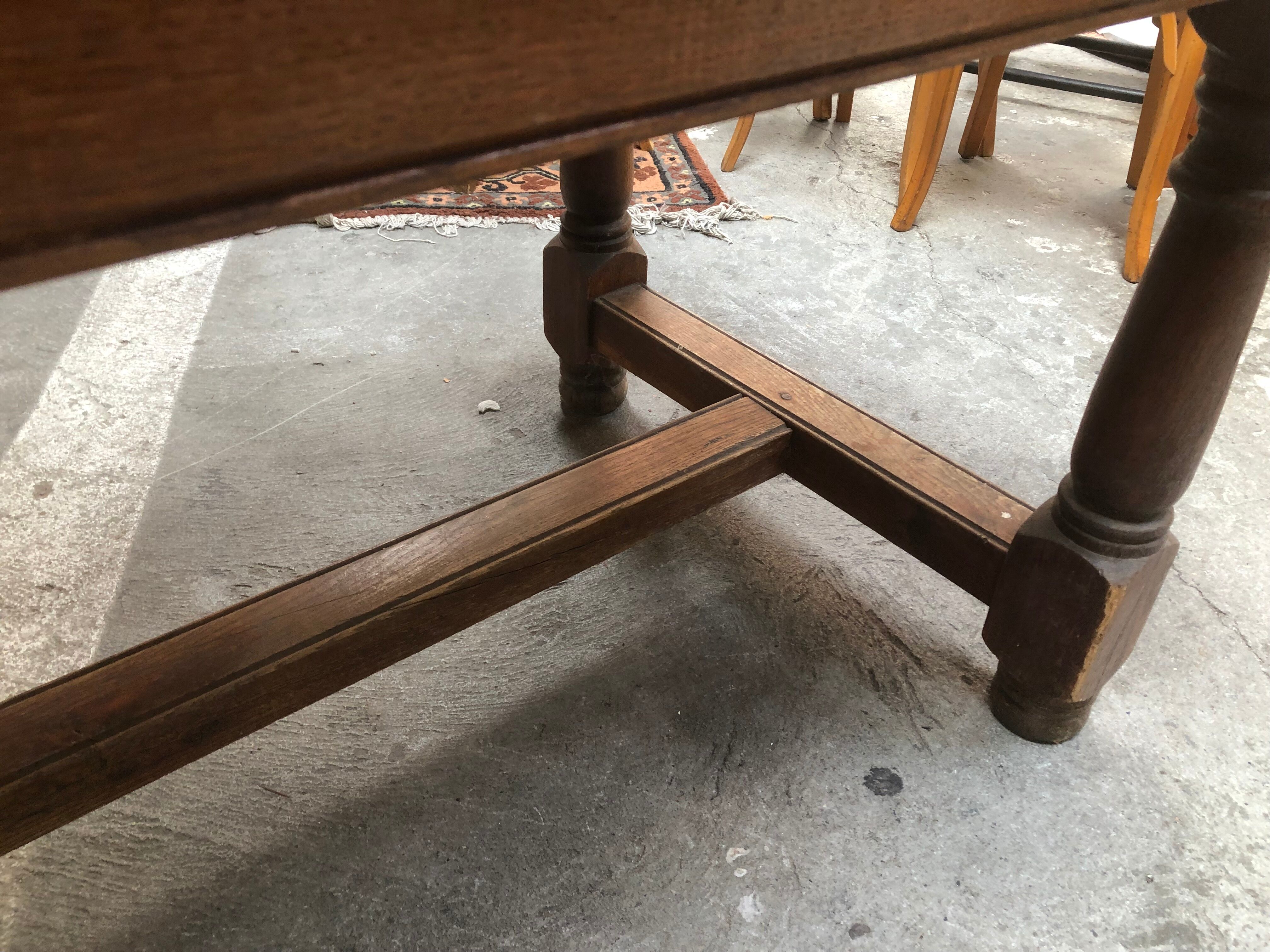 Old farmhouse table in solid oak
