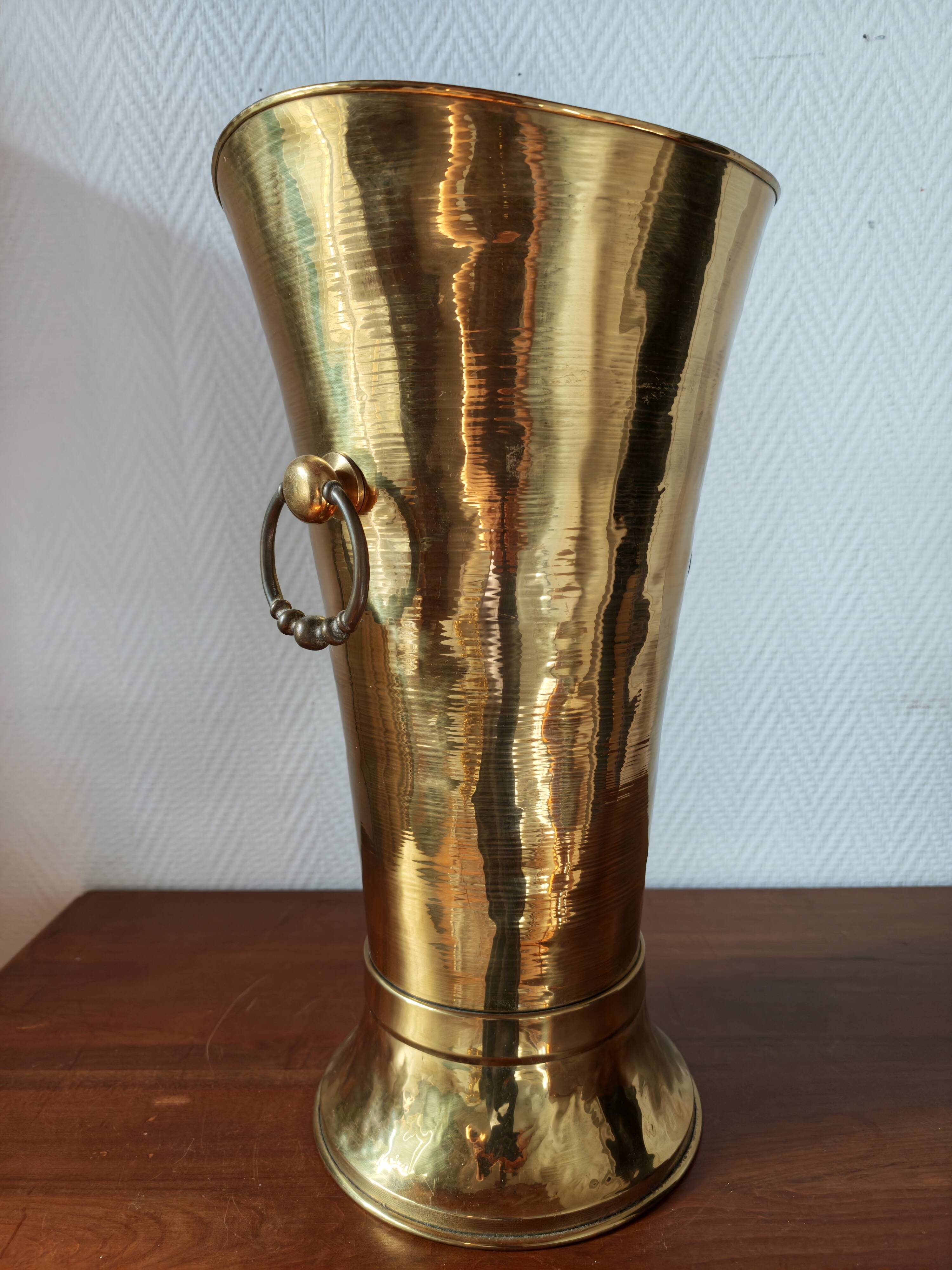 Vintage brass umbrella stand