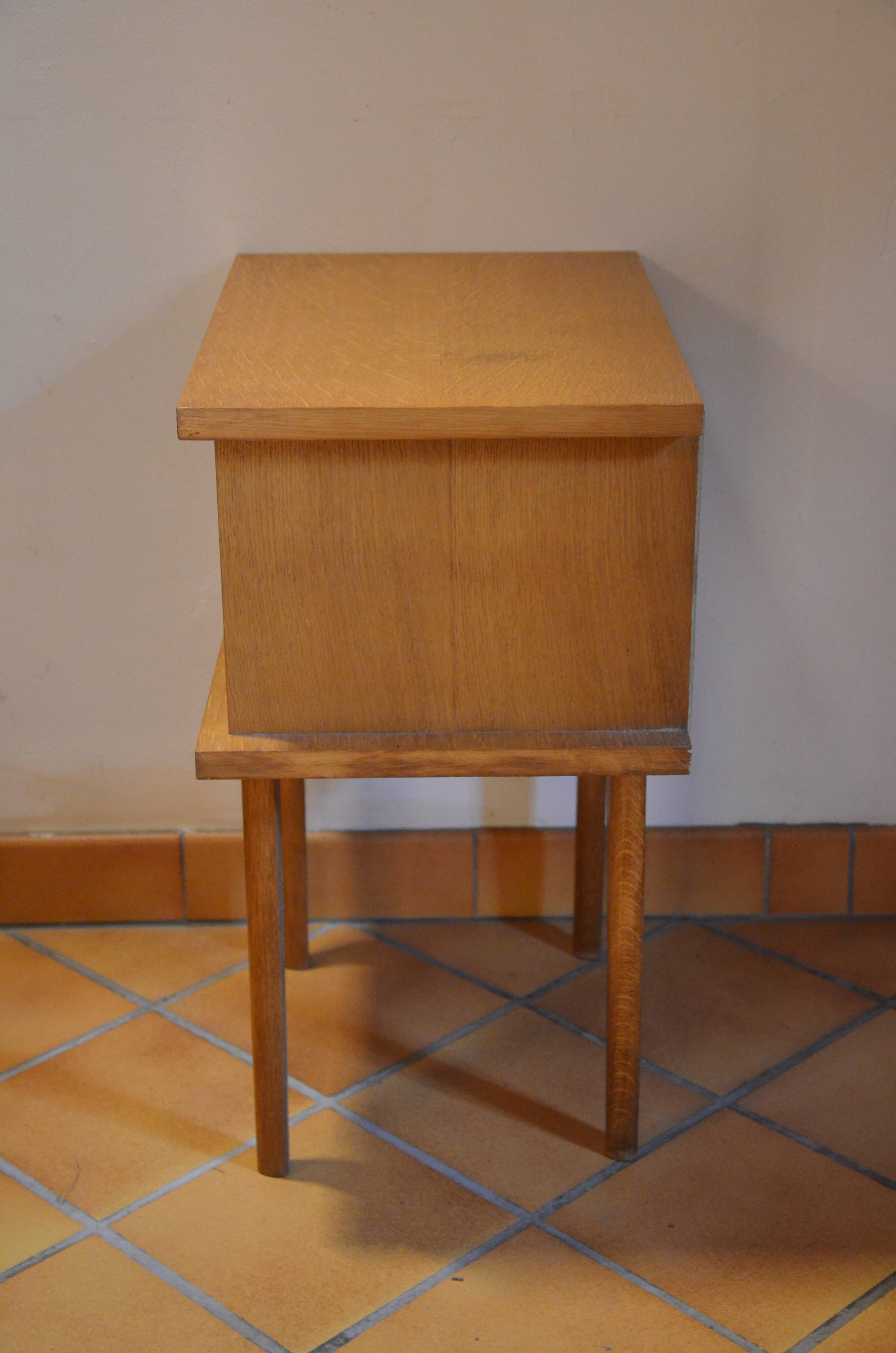 1960s oak bedside table