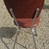 Suite of 4 skai and chrome chairs (total 5 chairs)