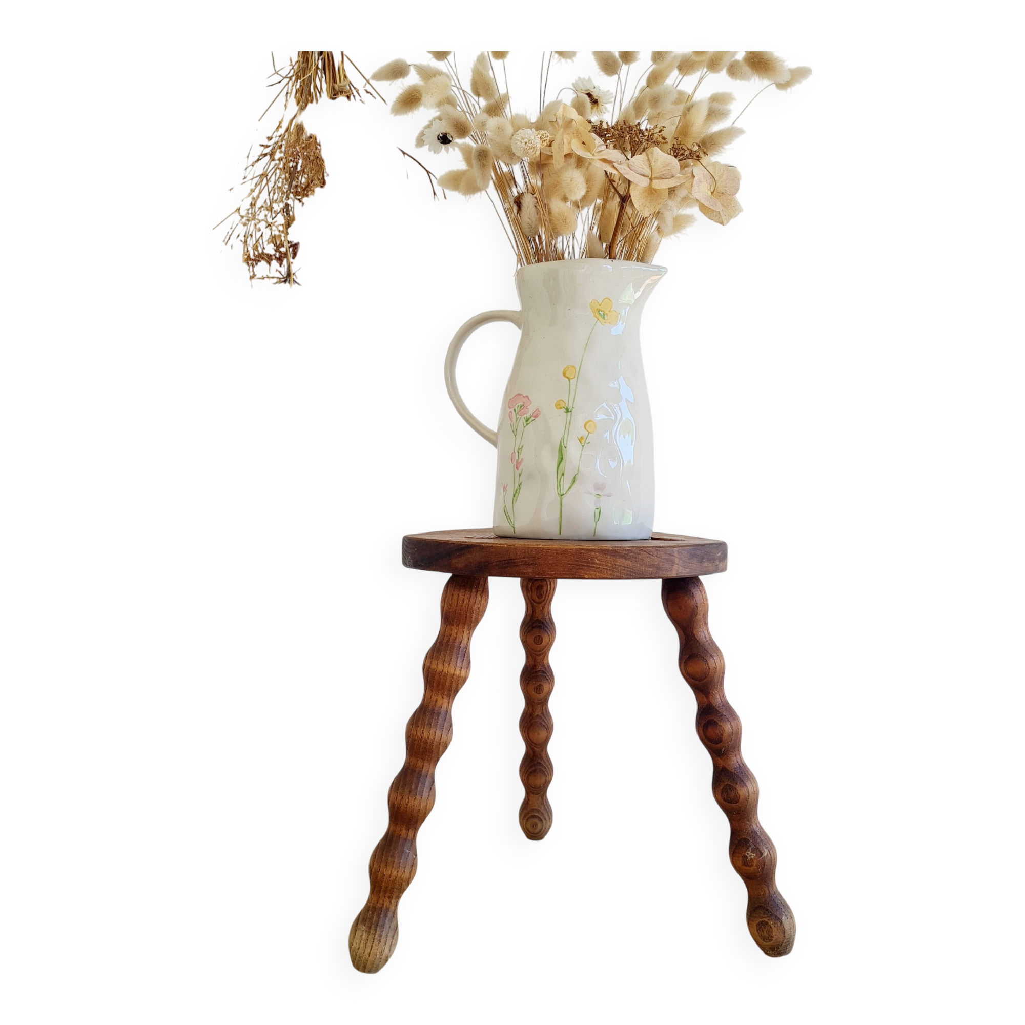 Antique wooden tripod stool