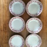 6 assiettes creuses terre de fer St Amand "Mûrier"