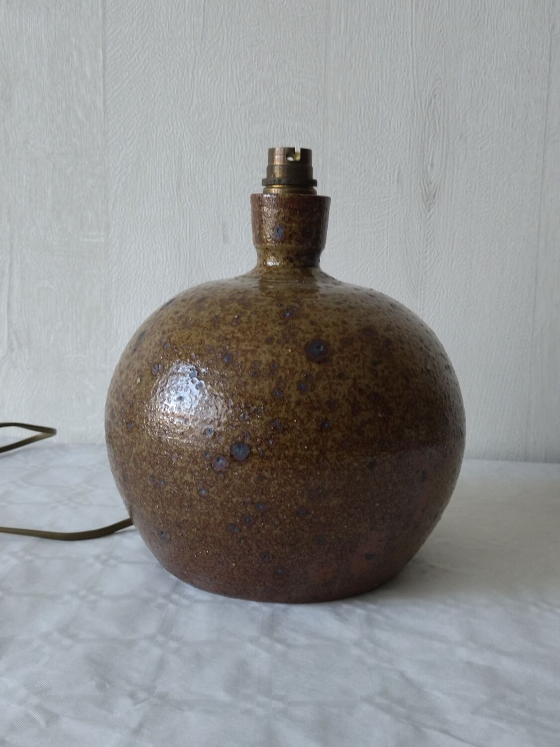 Pyrite stoneware ball lamp by Guy Baudat