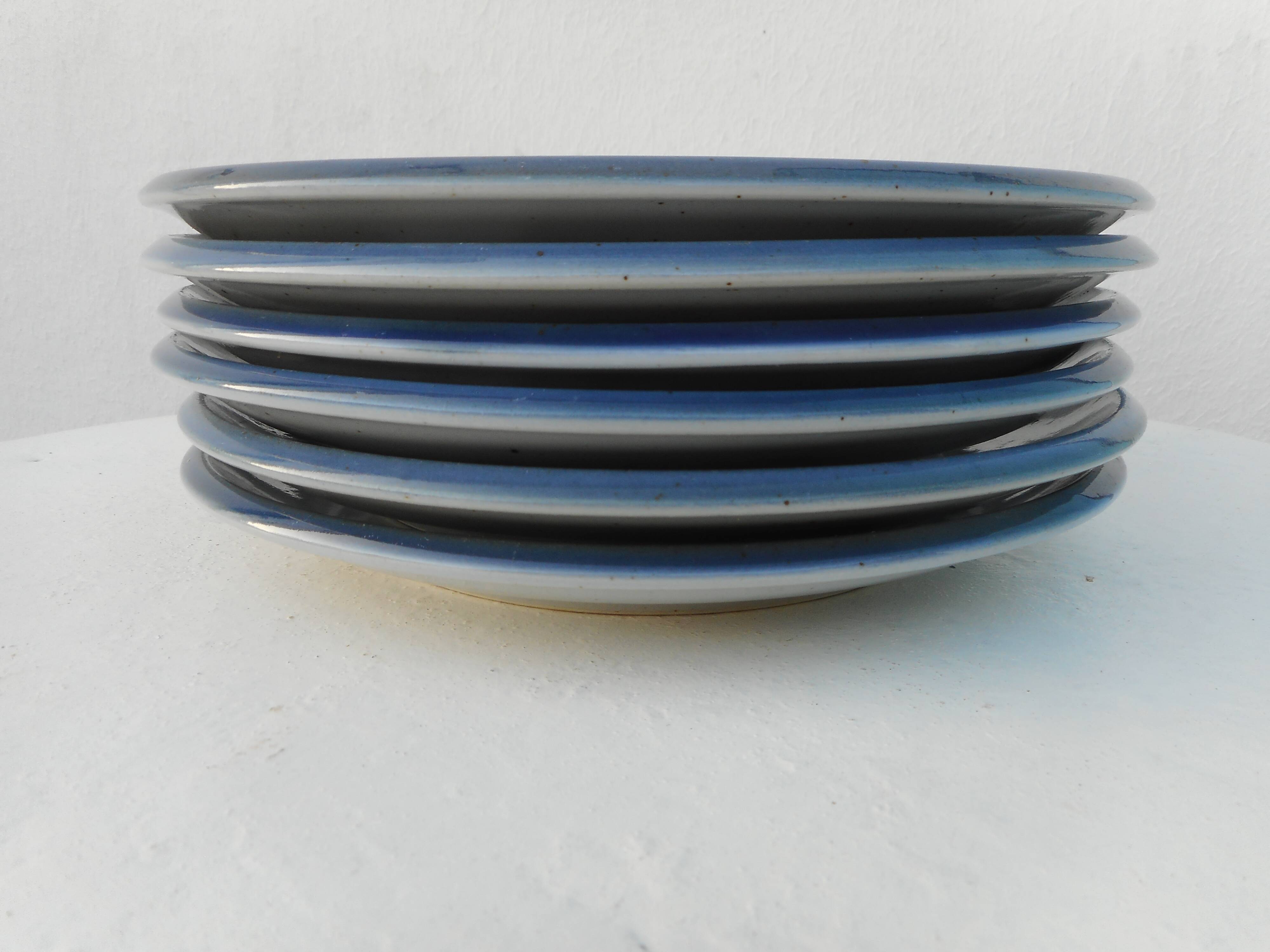 Lot de 6 assiettes plates en grès