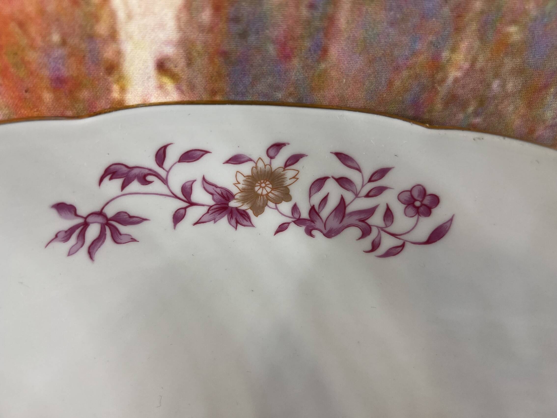 Saladier plat porcelaine Limoges Bernadaud pour Christofle