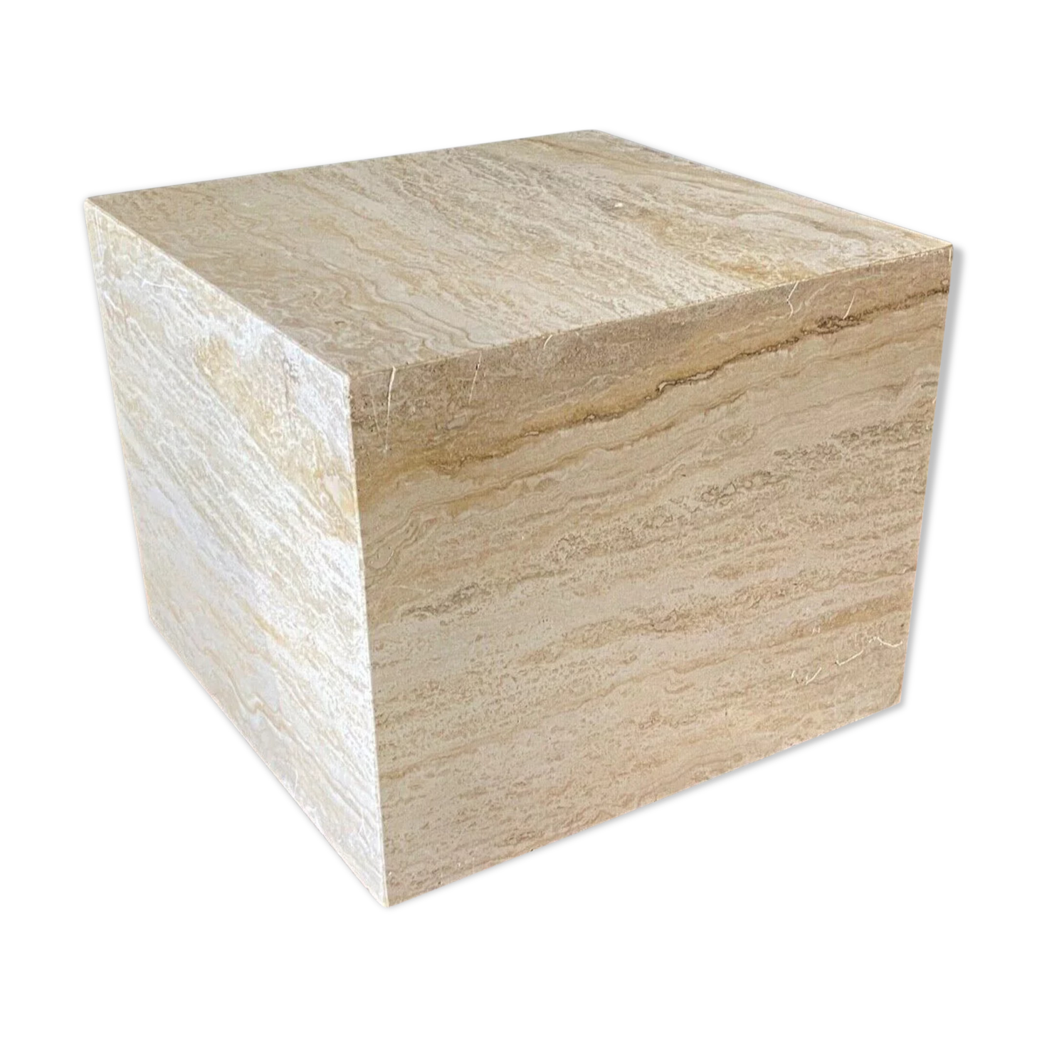 Base table shape square 1970 travertine on wheels french work