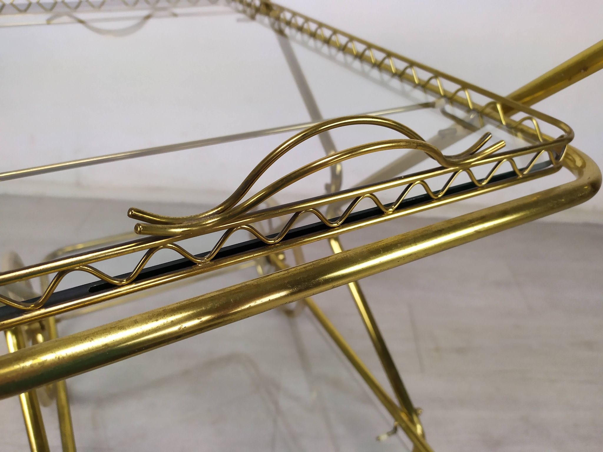 Vintage golden brass rolling service